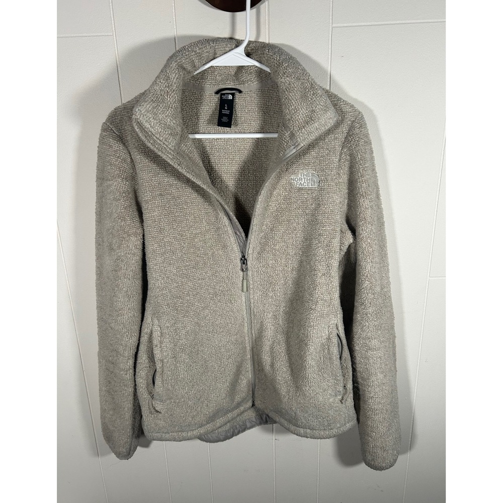 The North Face Osito Fleece Jacket Oatmeal Grey Full Zip NF0A4AM7 Womens Large